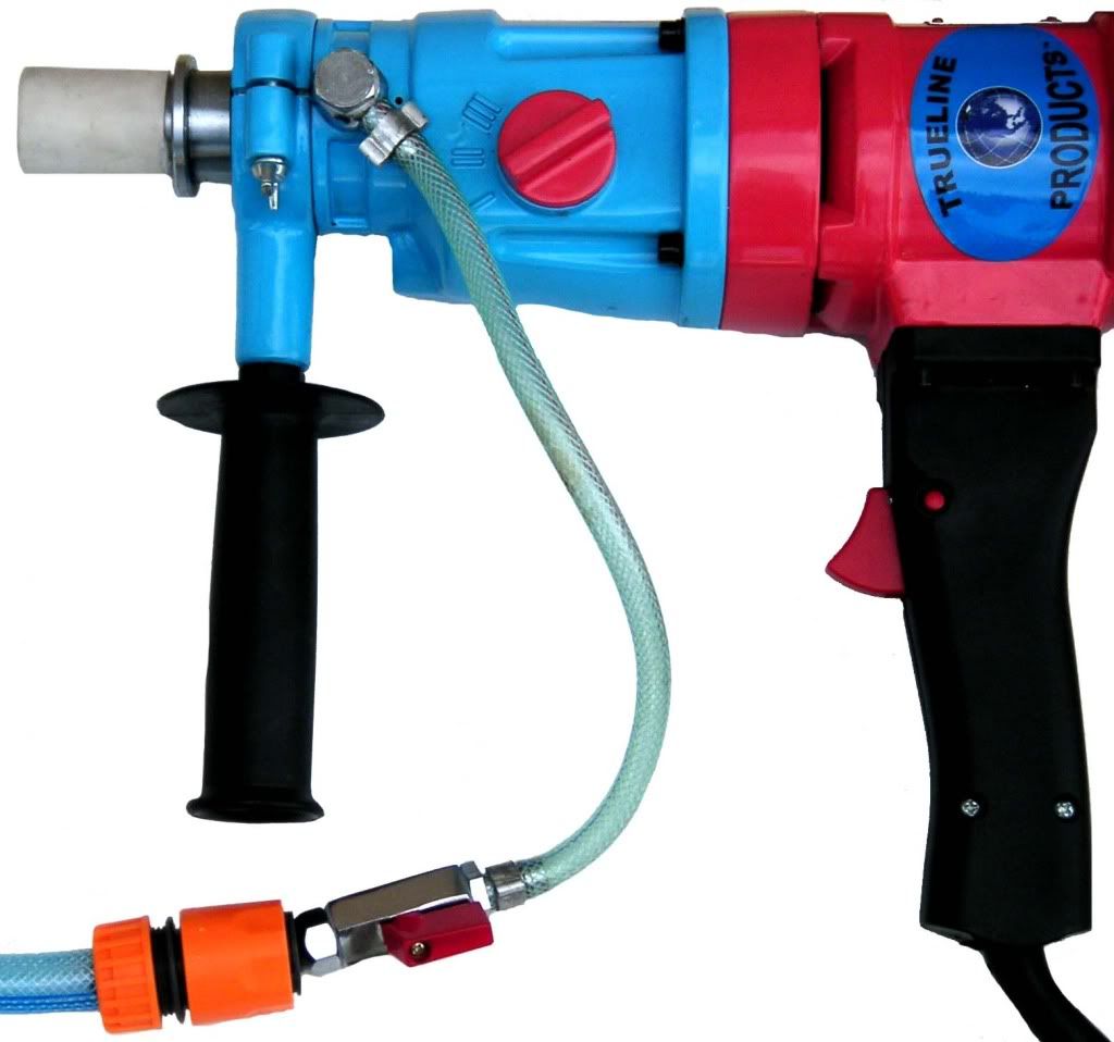 2 SPEED HAND HELD CORE DRILL WITH 3.5", 4" WET CORE BIT & 4 GALLON TANK